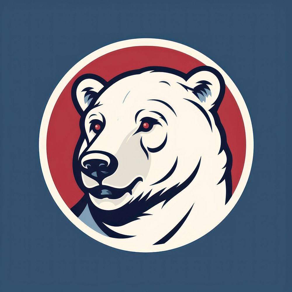 Polar bear logo mammal carnivora. AI generated Image by rawpixel.