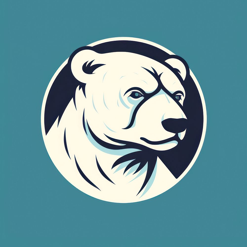 Polar bear logo mammal animal. AI generated Image by rawpixel.