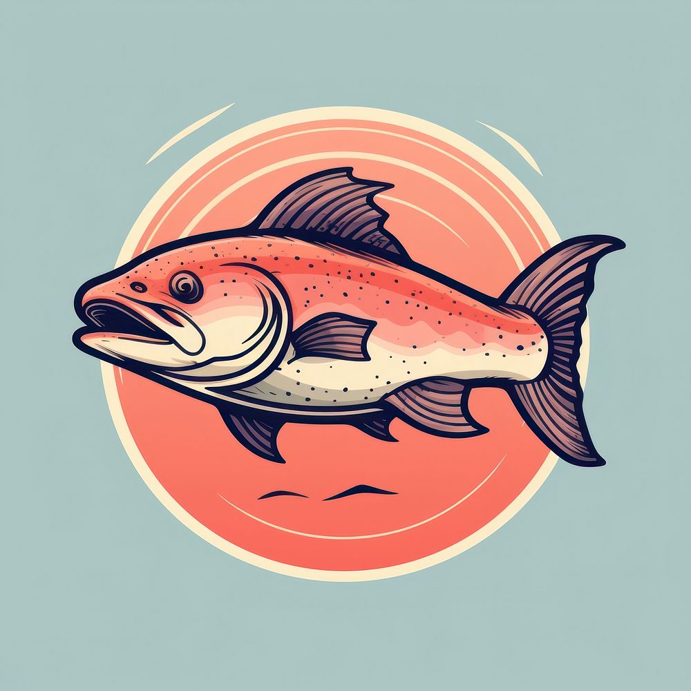 Salmon animal trout fish. AI generated Image by rawpixel.