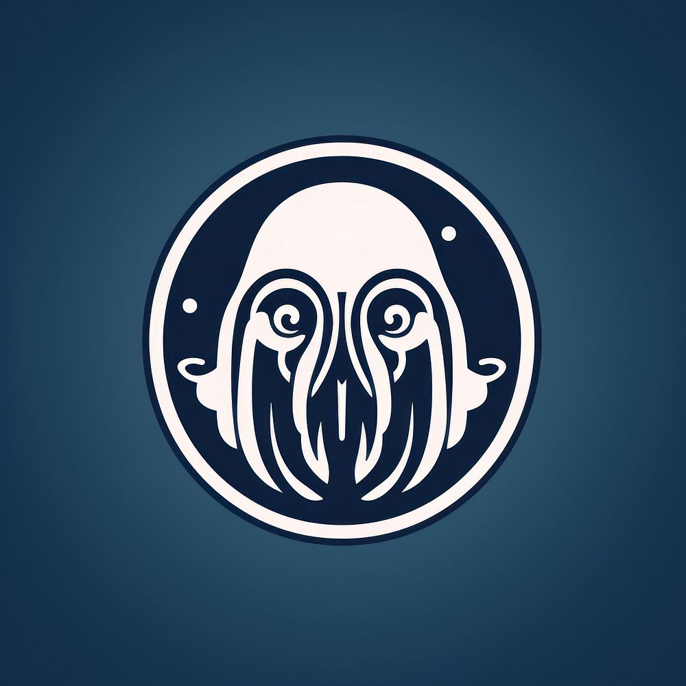 Squid logo cephalopod trademark. AI generated Image by rawpixel.