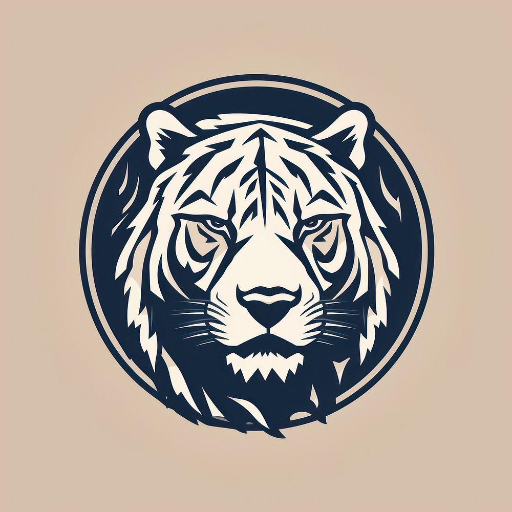 Tiger logo animal mammal. AI generated Image by rawpixel.