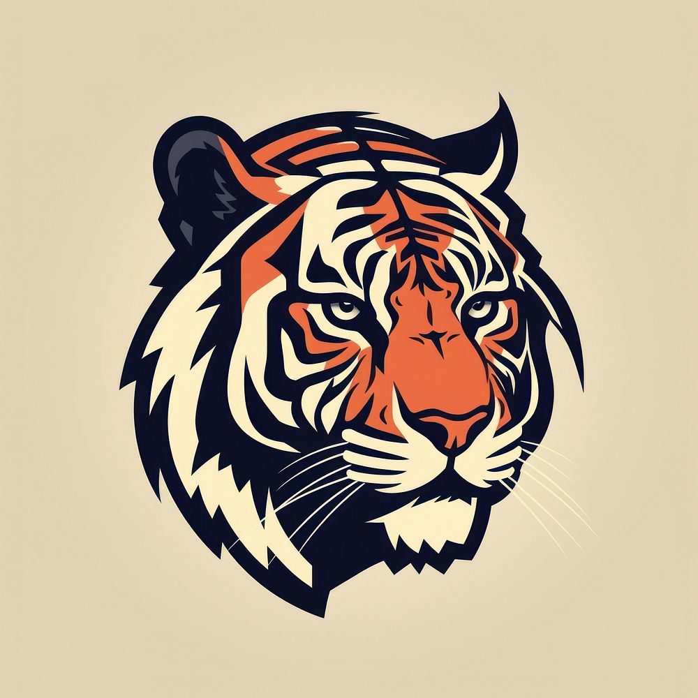 Tiger logo wildlife animal. AI generated Image by rawpixel.