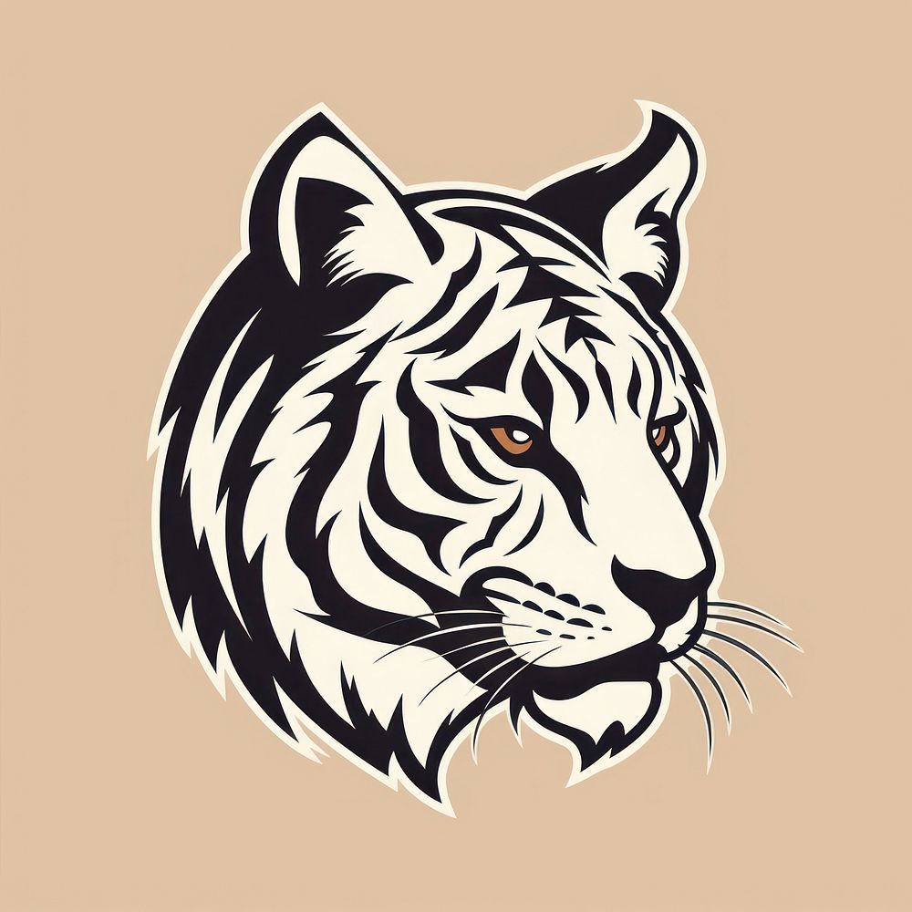 Tiger animal mammal logo. AI generated Image by rawpixel.