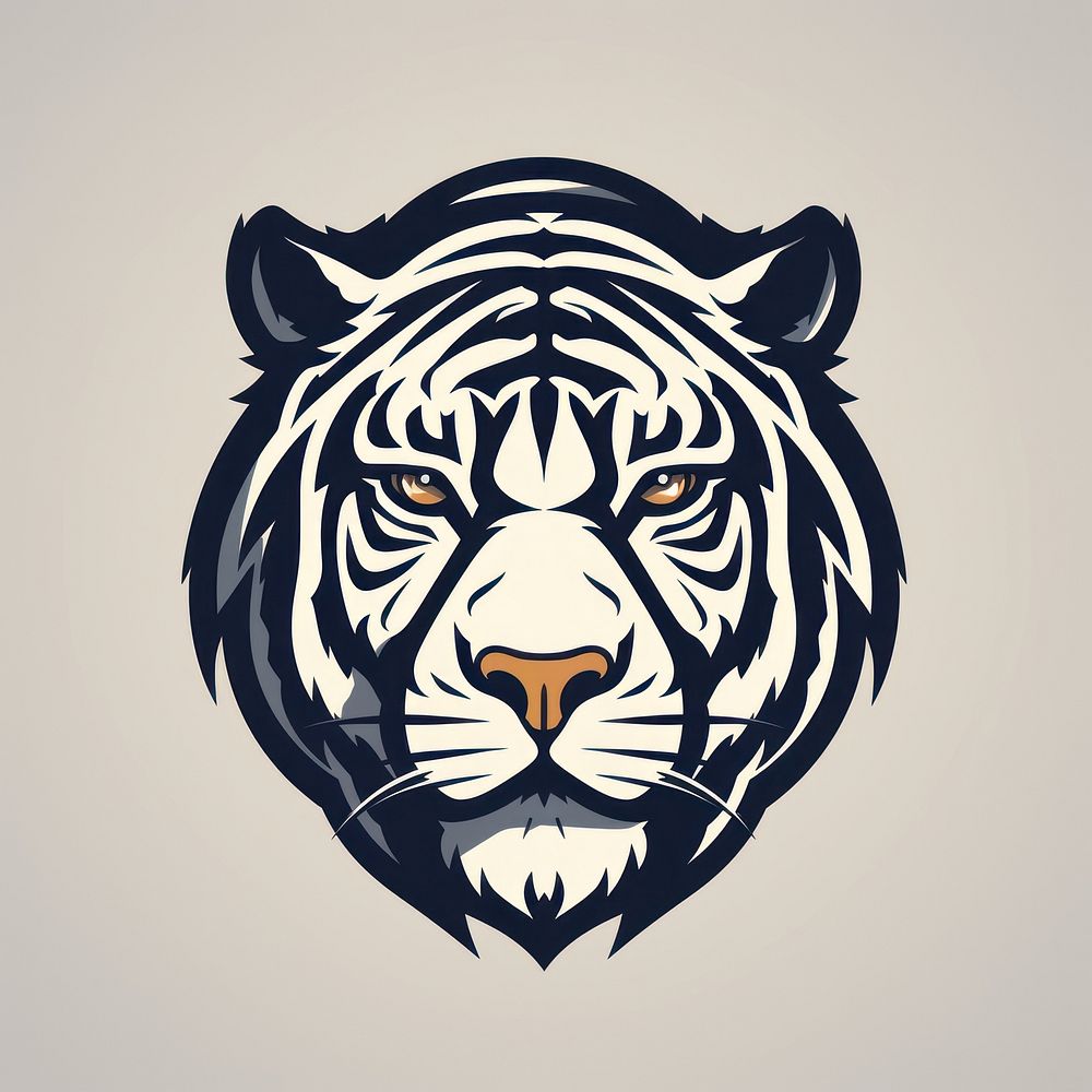 Tiger logo animal mammal. AI generated Image by rawpixel.