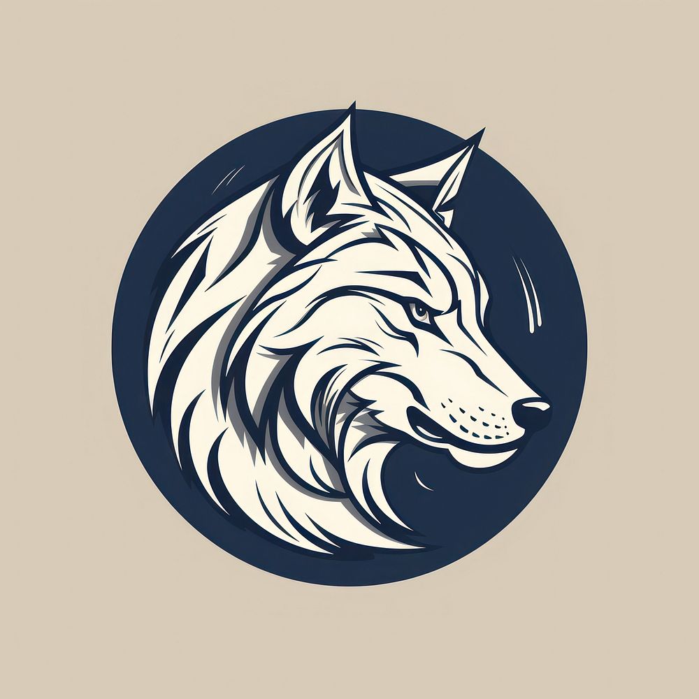 Wolf logo animal mammal. AI generated Image by rawpixel.