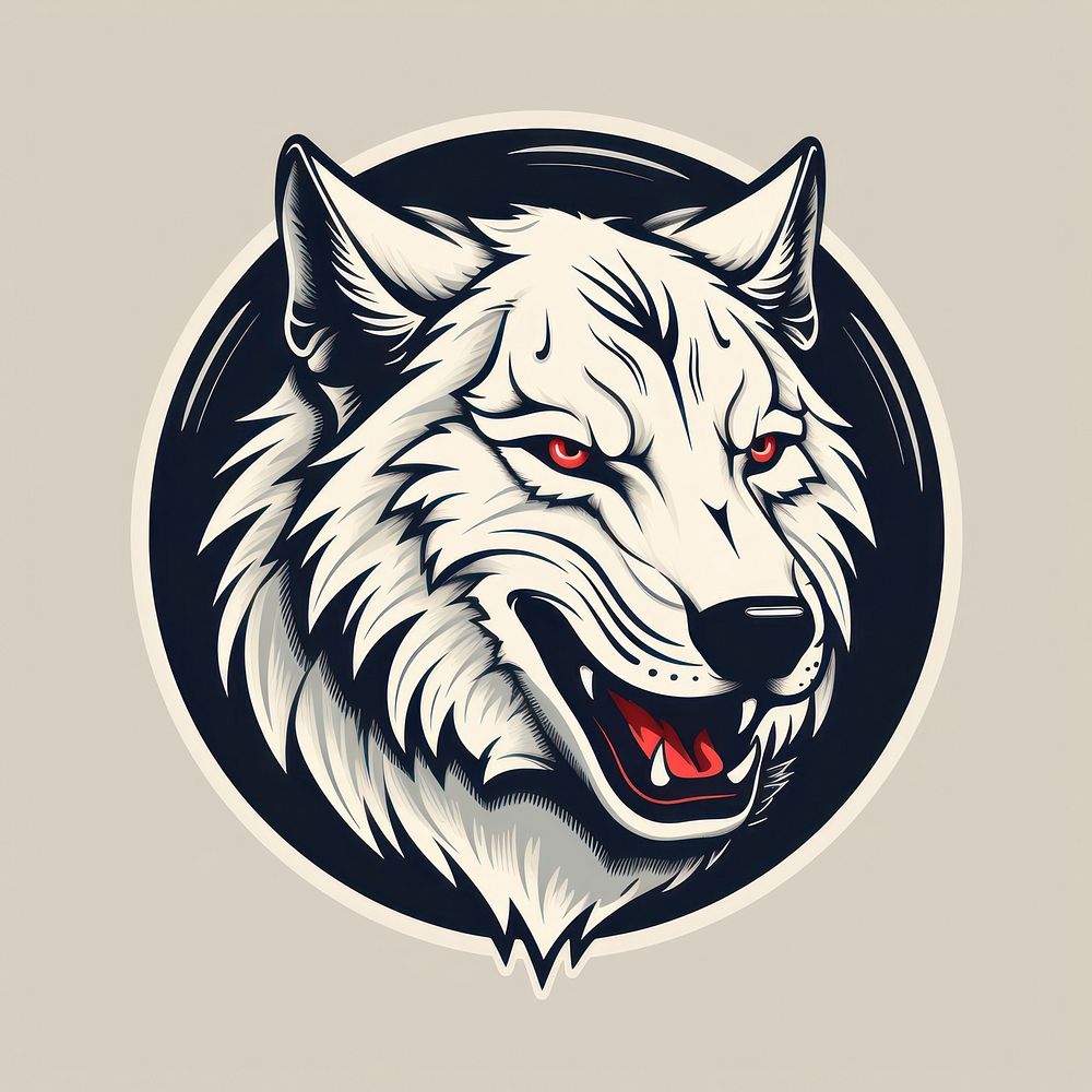 Wolf logo animal mammal. AI generated Image by rawpixel.
