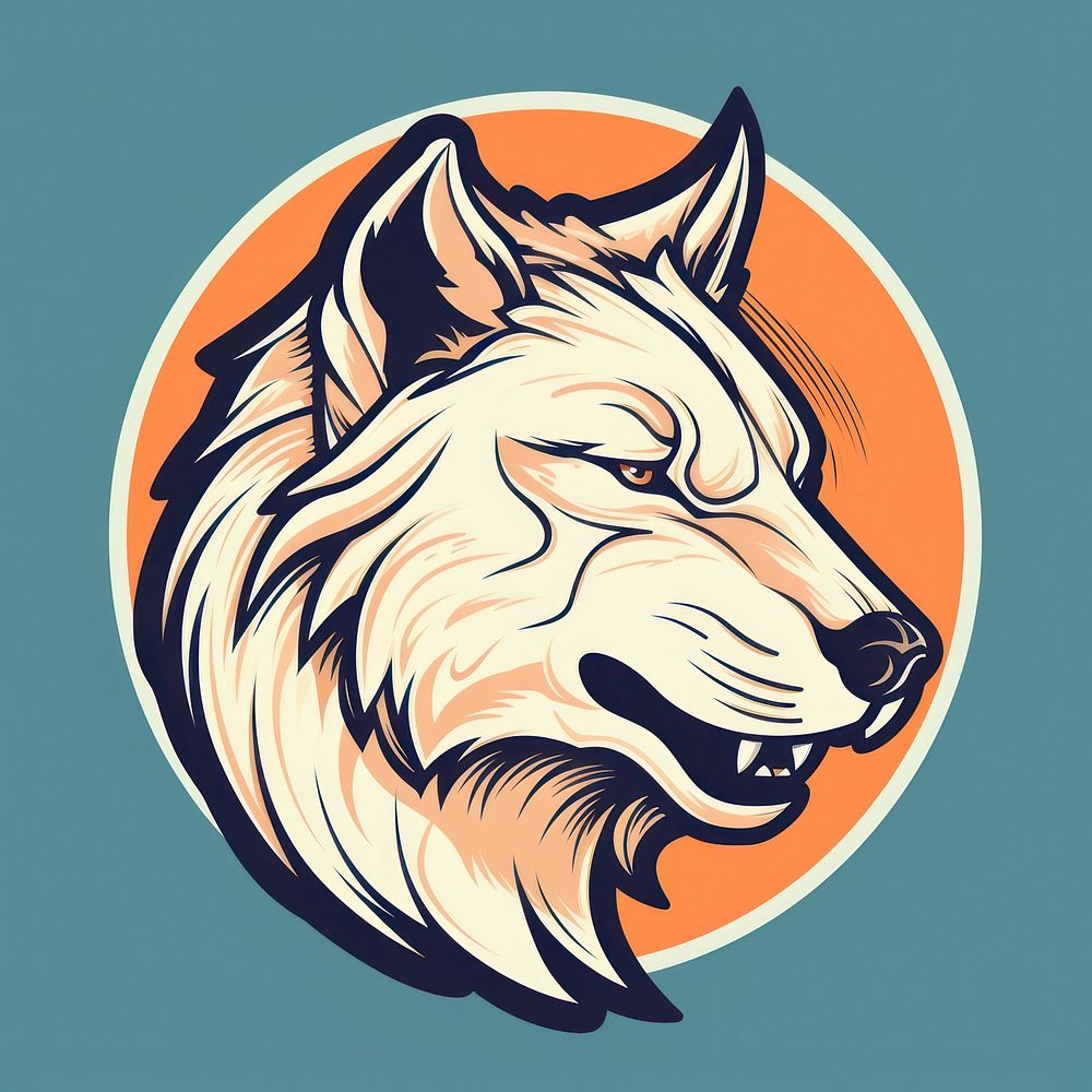 Wolf logo mammal animal. AI generated Image by rawpixel.