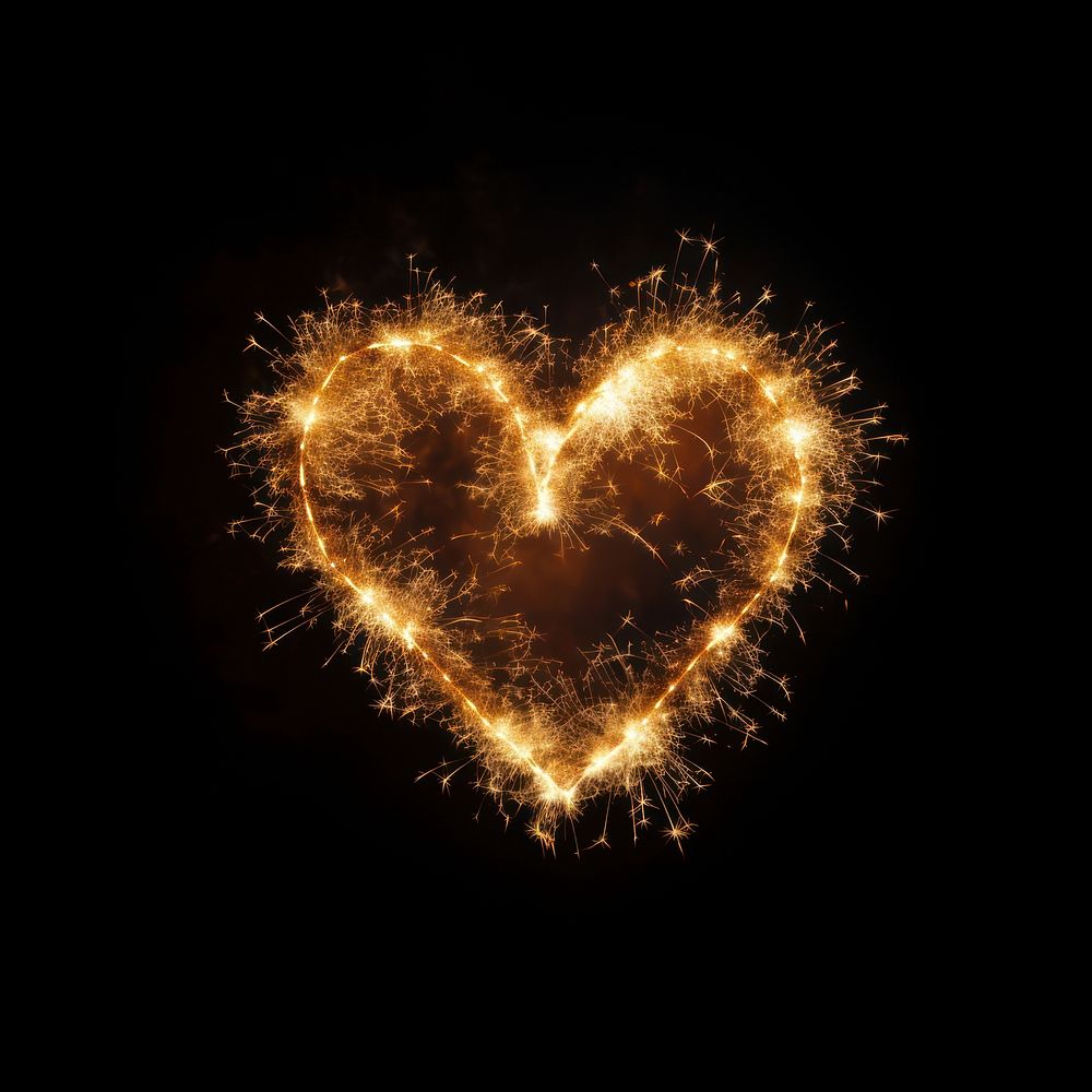 Heart sparkler fireworks sparks night. AI generated Image by rawpixel.