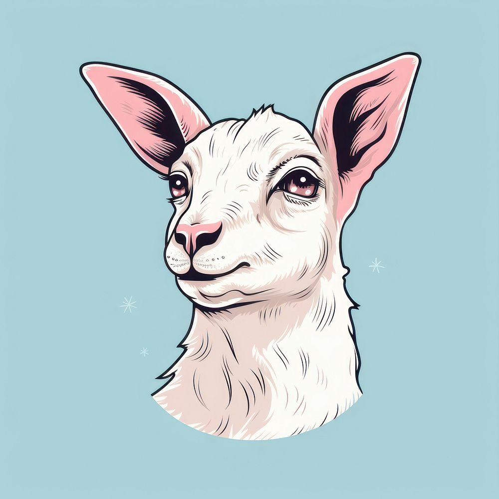 Goat drawing animal mammal. AI generated Image by rawpixel.