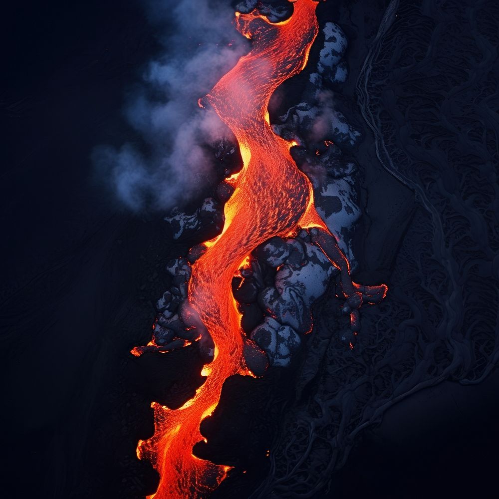 Volcanic mountain lava outdoors. AI generated Image by rawpixel.
