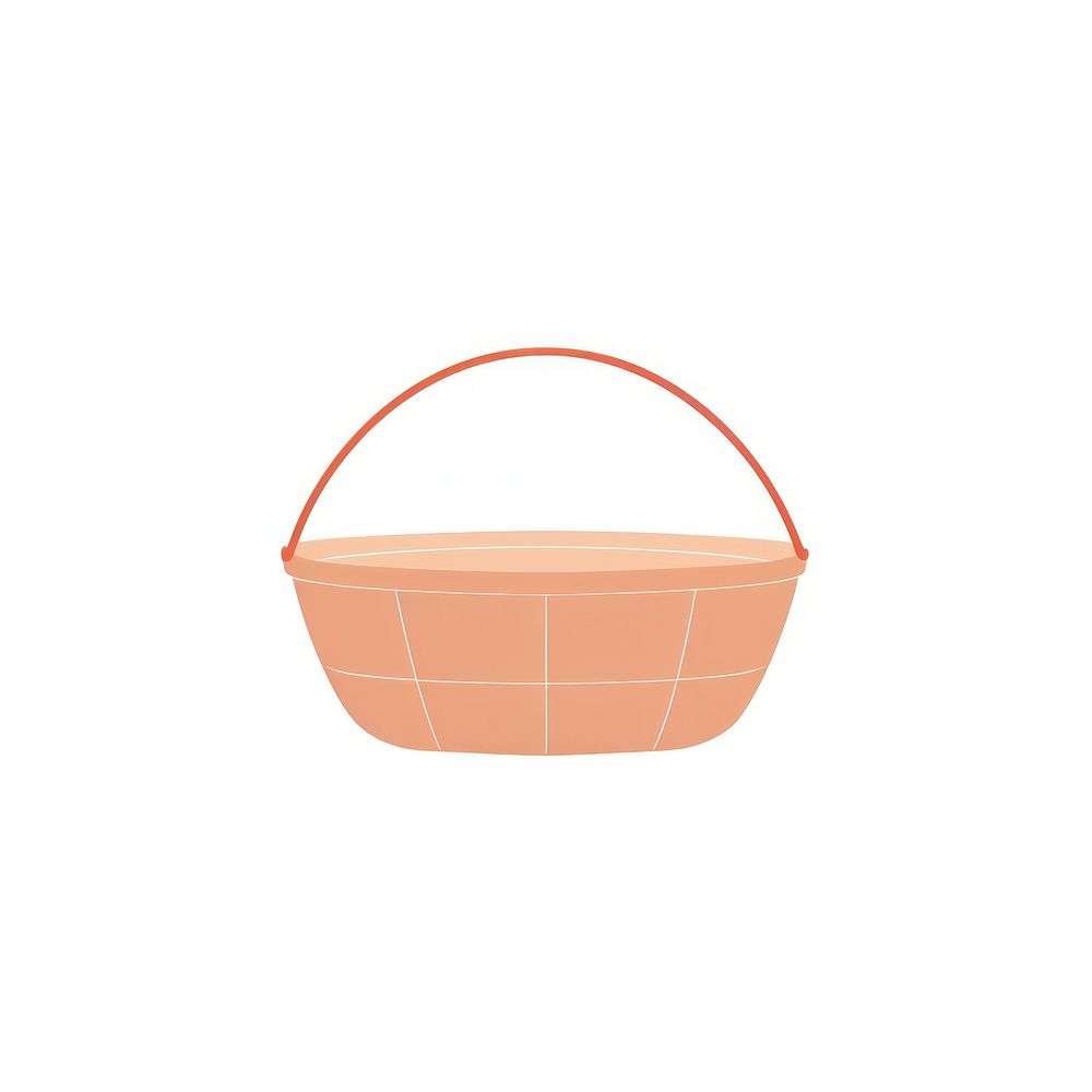Basket shape white background container. AI generated Image by rawpixel.