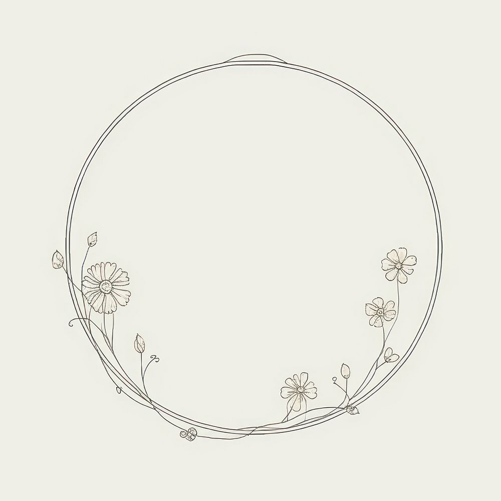 Flower pattern jewelry drawing. AI generated Image by rawpixel.
