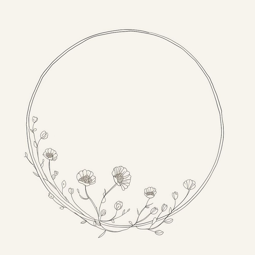 Flower pattern drawing circle. AI generated Image by rawpixel.