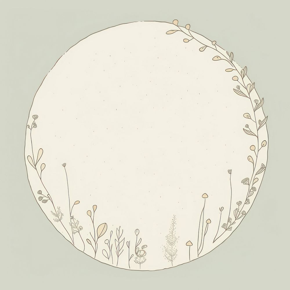 Plant circle dishware painting. AI generated Image by rawpixel.