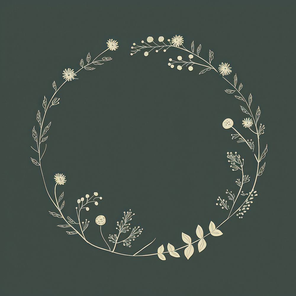 Botanical pattern circle flower. AI generated Image by rawpixel.