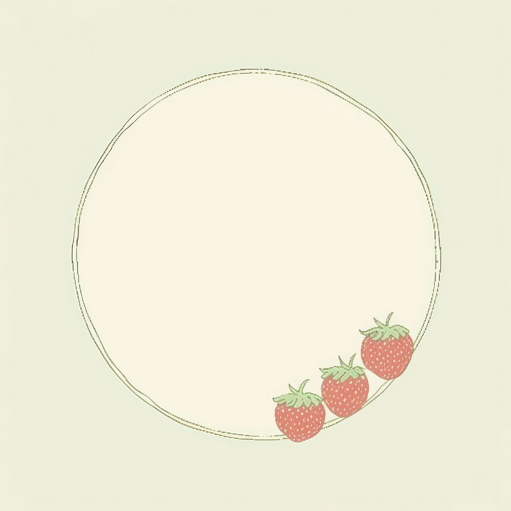 Strawberry circle fruit green. AI generated Image by rawpixel.