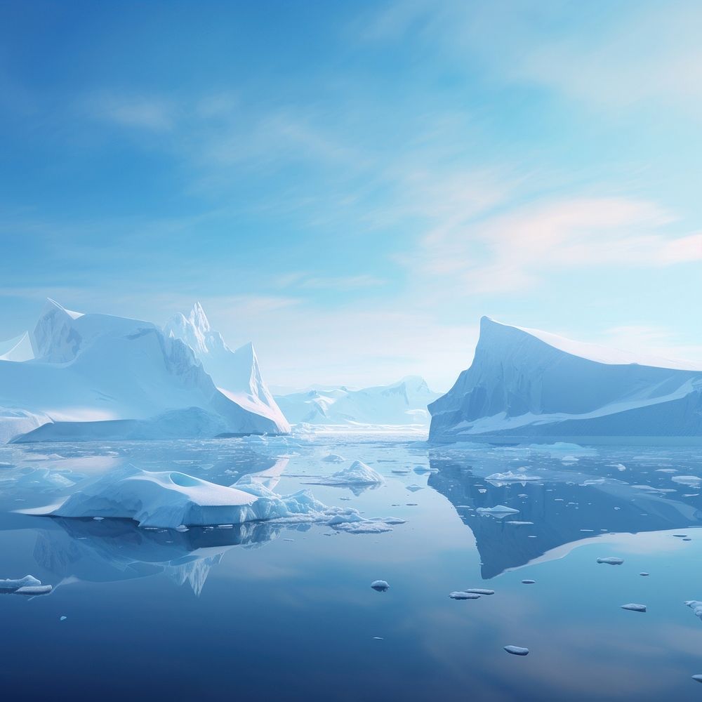 Ice Icebergs iceberg landscape mountain. AI generated Image by rawpixel.