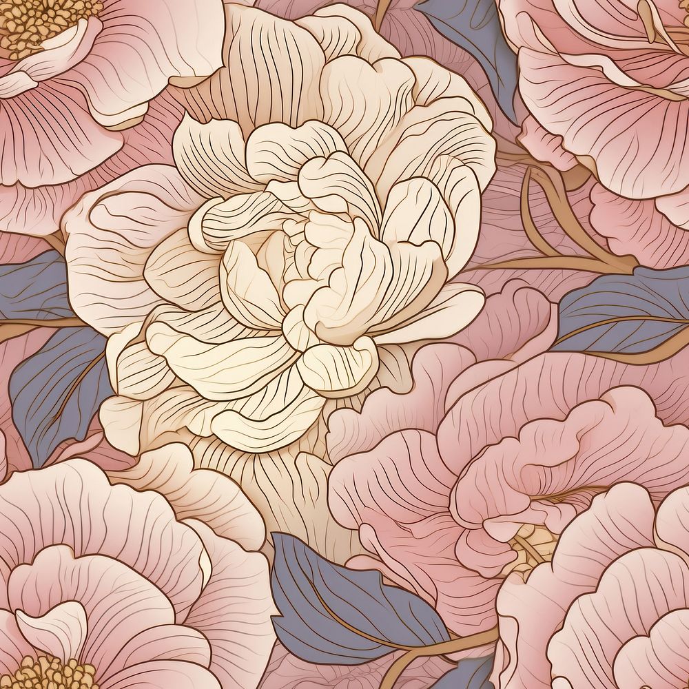 Camelia flower art pattern petal. AI generated Image by rawpixel.