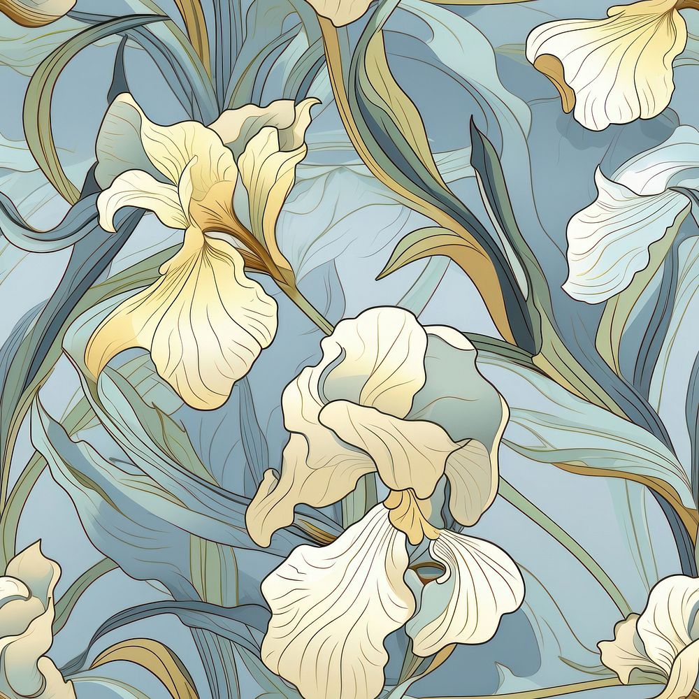 Iris flower pattern plant petal. AI generated Image by rawpixel.
