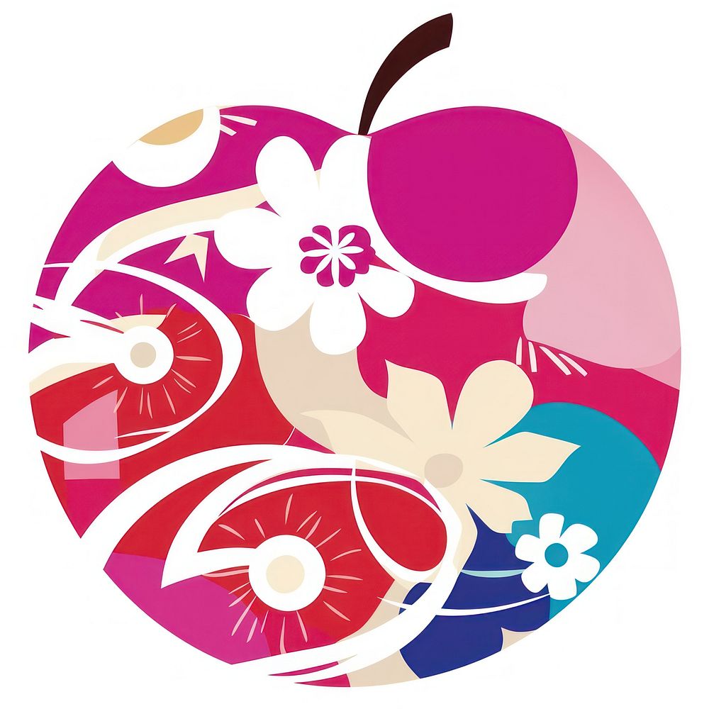 Apple pattern flower shape. AI generated Image by rawpixel.