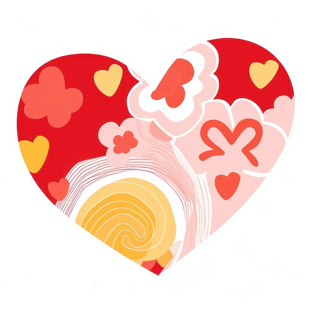 Red heart shape creativity pattern. AI generated Image by rawpixel.