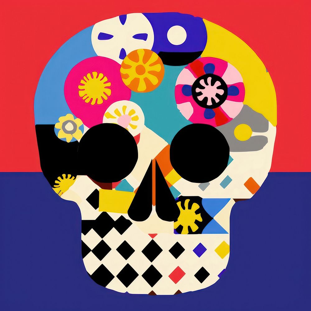 Skull shape art red. AI generated Image by rawpixel.