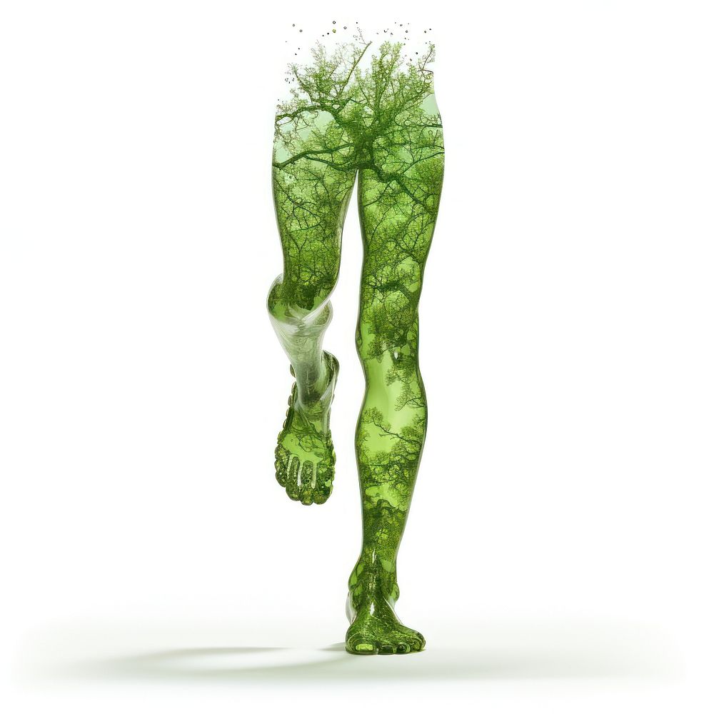 Green Human walking footprints shape adult human strength. AI generated Image by rawpixel.