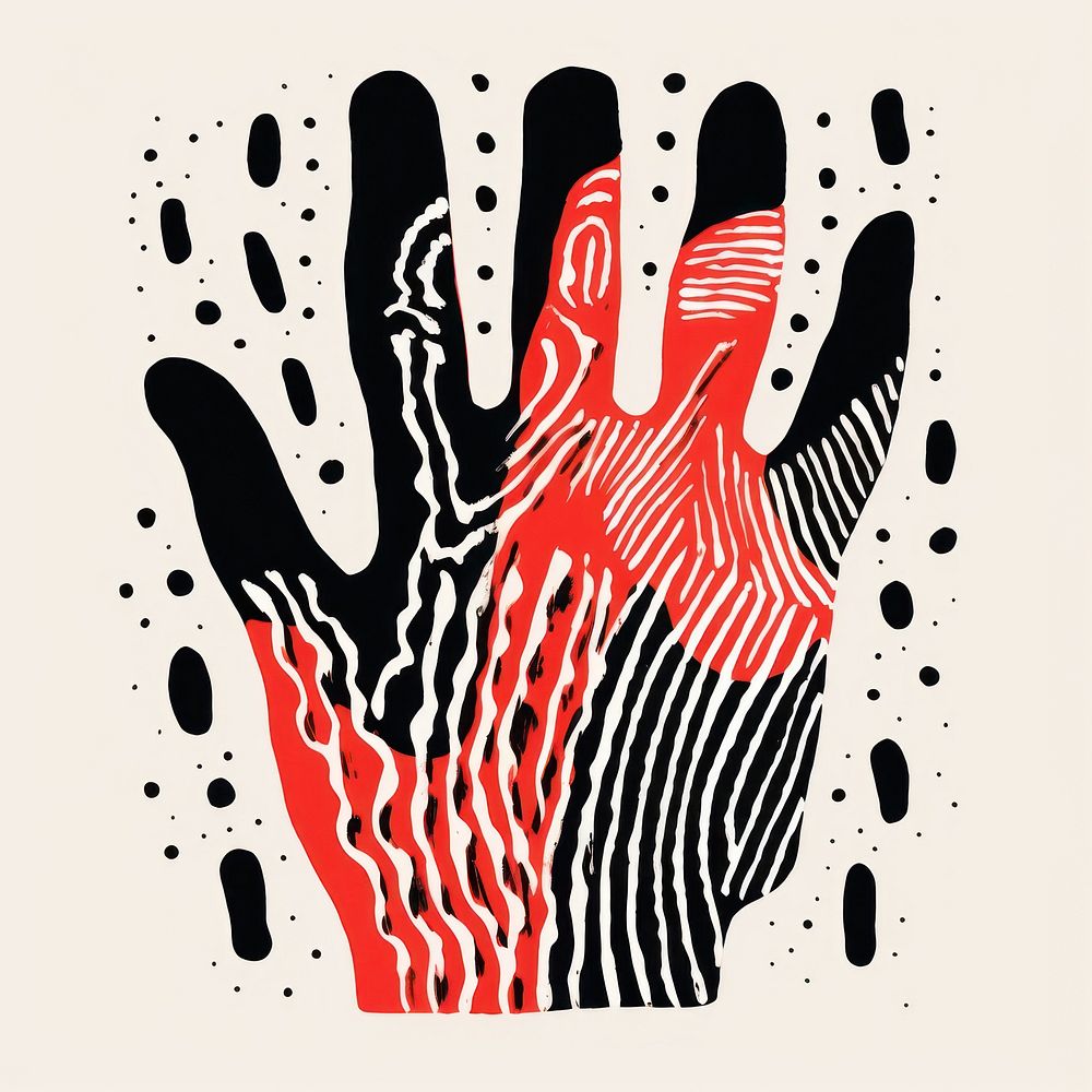 Gestural form hand pattern art. AI generated Image by rawpixel.