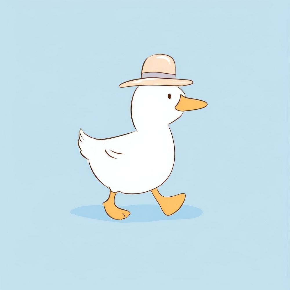 Simple duck wearing hat walking | Premium Photo Illustration - rawpixel