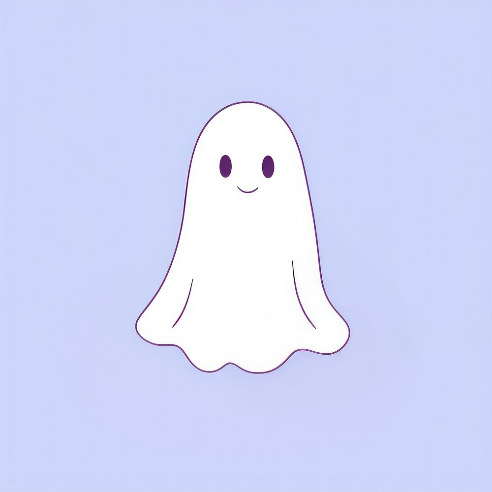 Simple ghost smiling cartoon line representation. AI generated Image by rawpixel.