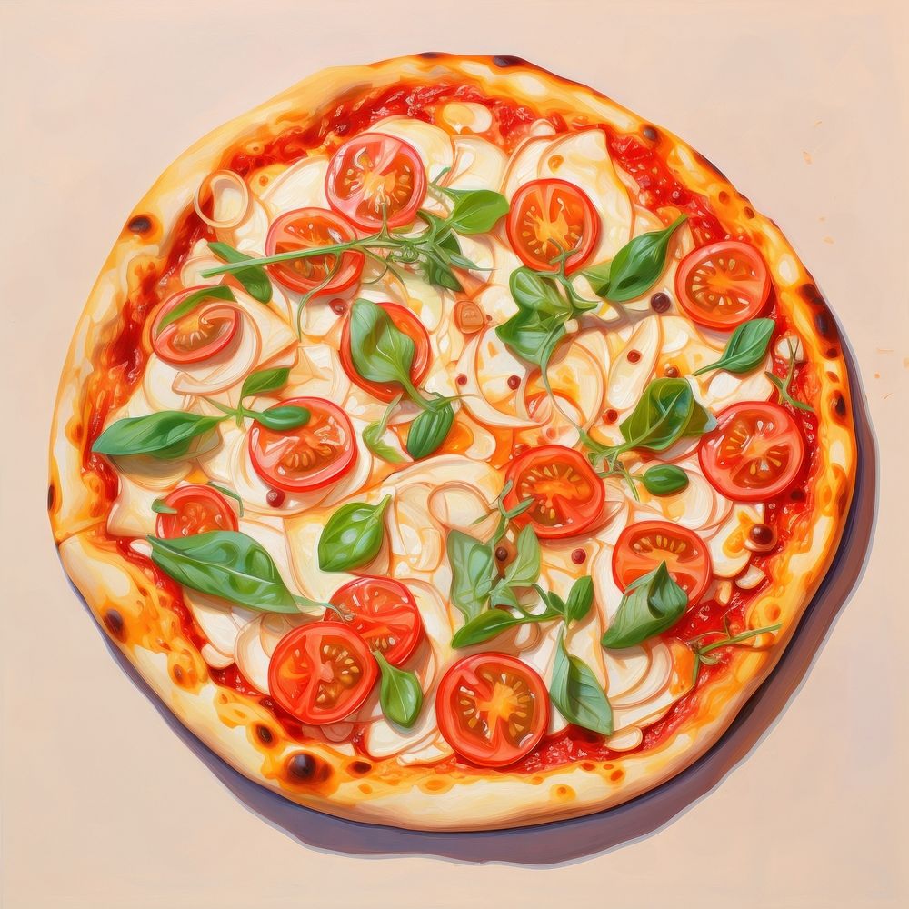 Pizza food mozzarella vegetable. AI generated Image by rawpixel.