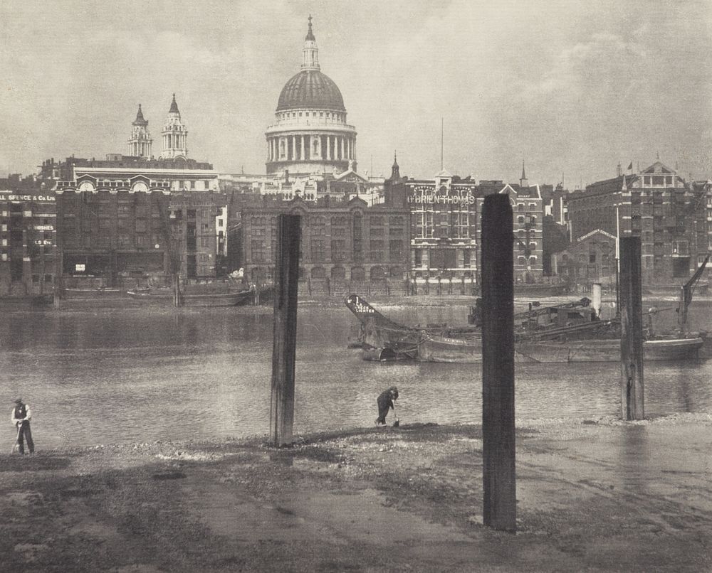 St Pauls from bankside. From the album: Photograph album - London (1920s) by Harry Moult.