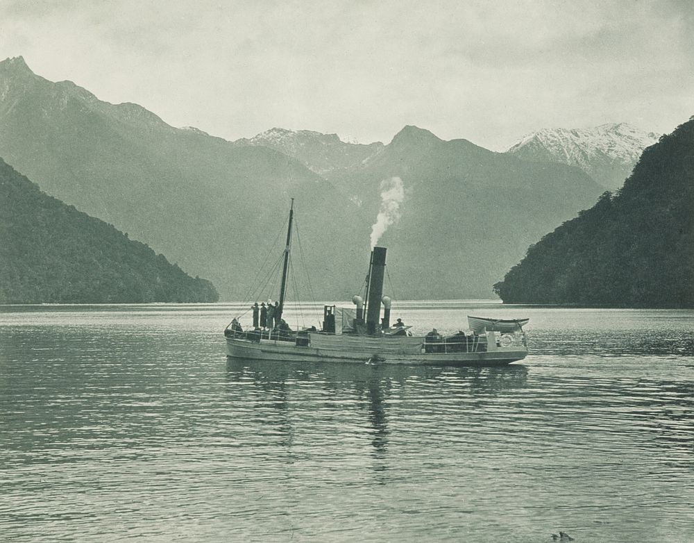 Lake Te Anau, Milford track, South Island. From the album: Record Pictures of New Zealand (1920s) by Harry Moult.