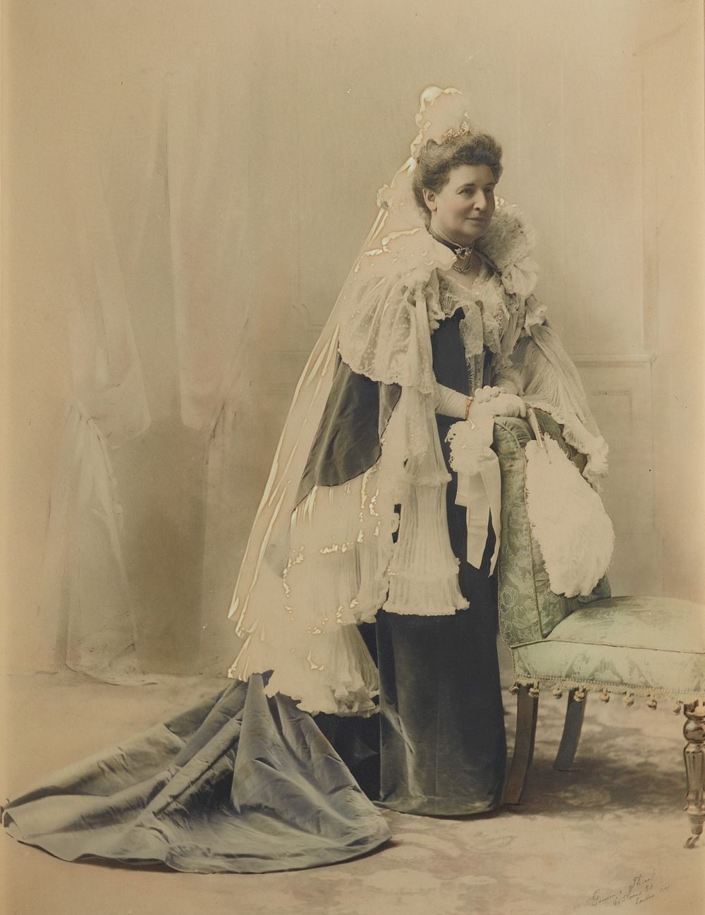 Framed portrait, Mrs Louisa Jane Seddon (1902) by Gunn and Stuart.