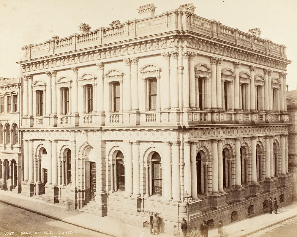 Bank of N.Z. Dunedin (circa 1880) by Burton Brothers.