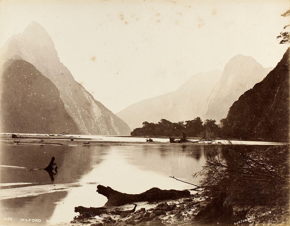 Milford Sound (1882) by Burton Brothers and Alfred Burton.