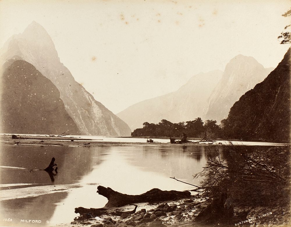 Milford Sound (1882) Burton Brothers Free Photo rawpixel