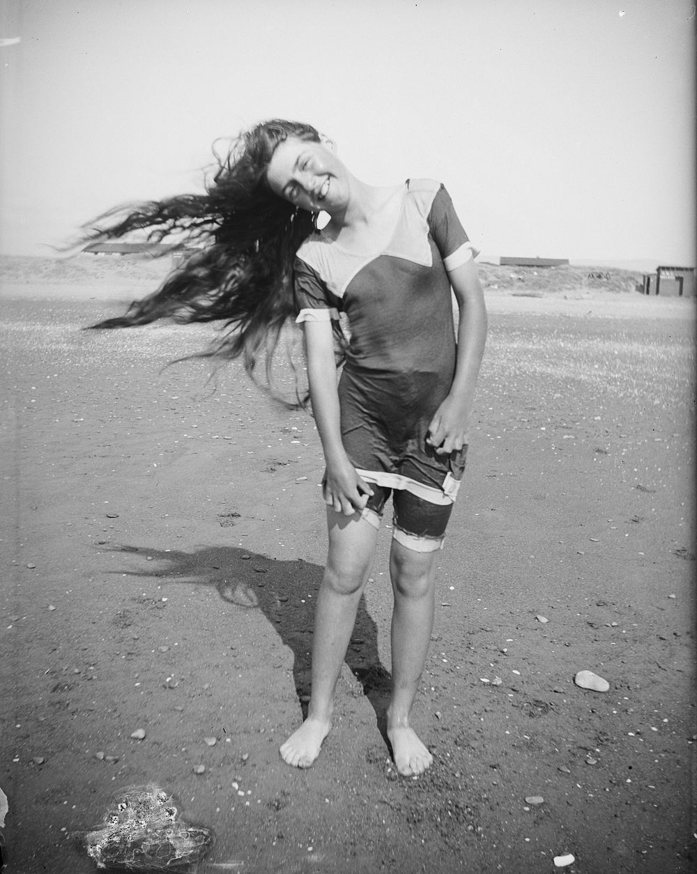 Trixie Denton at beach (circa 1920) by Leslie Adkin.