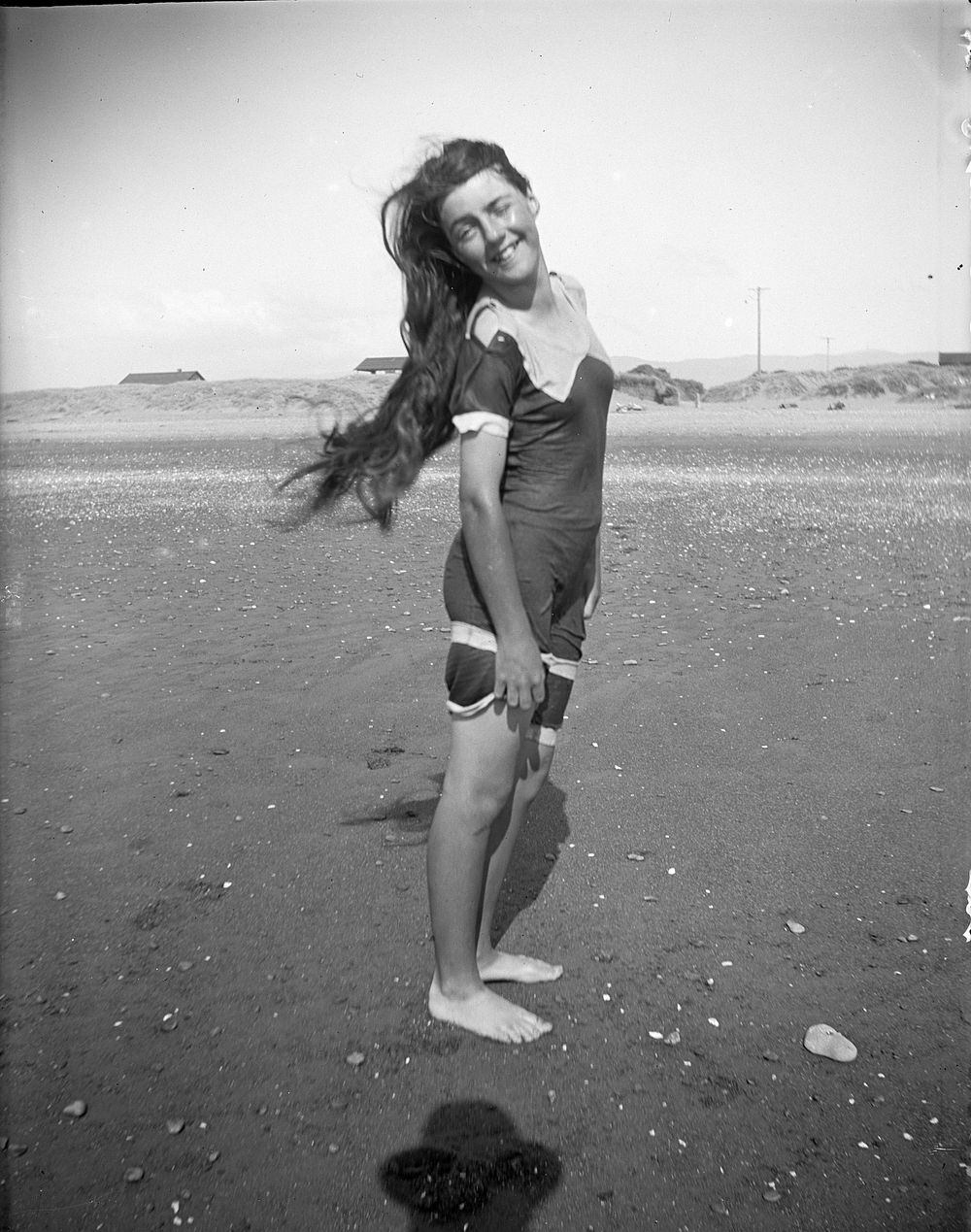 Trixie Denton at beach (circa 1920) by Leslie Adkin.