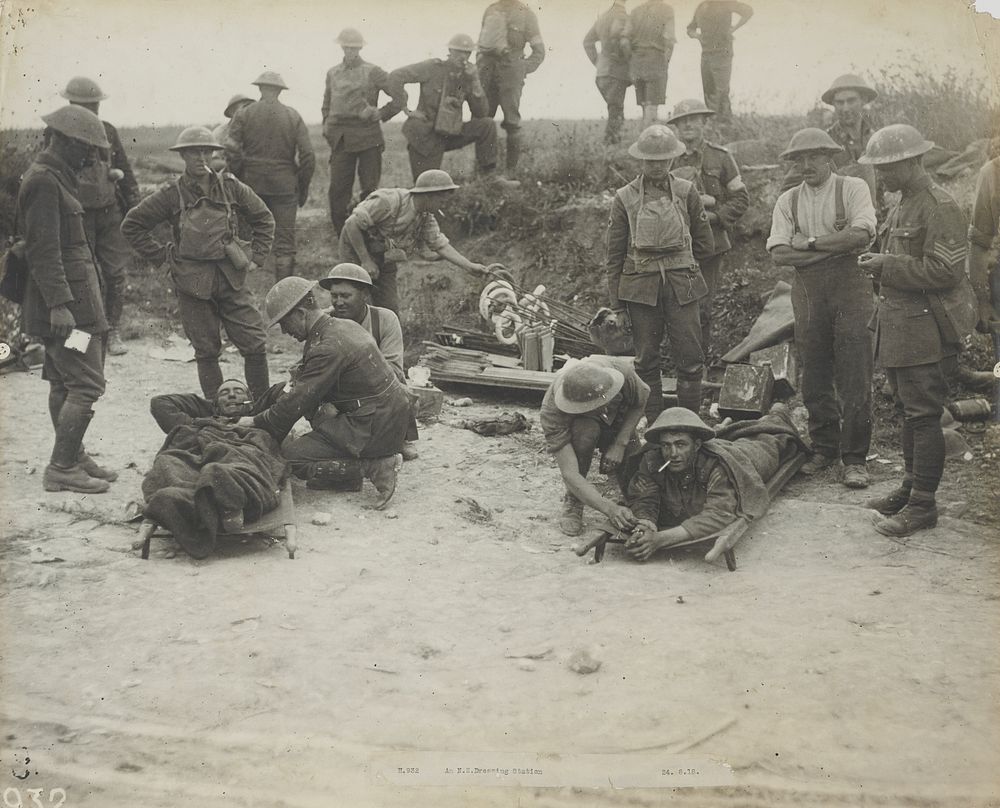 An N.Z. Dressing Station (24 August 1918) by Henry Armytage Sanders.