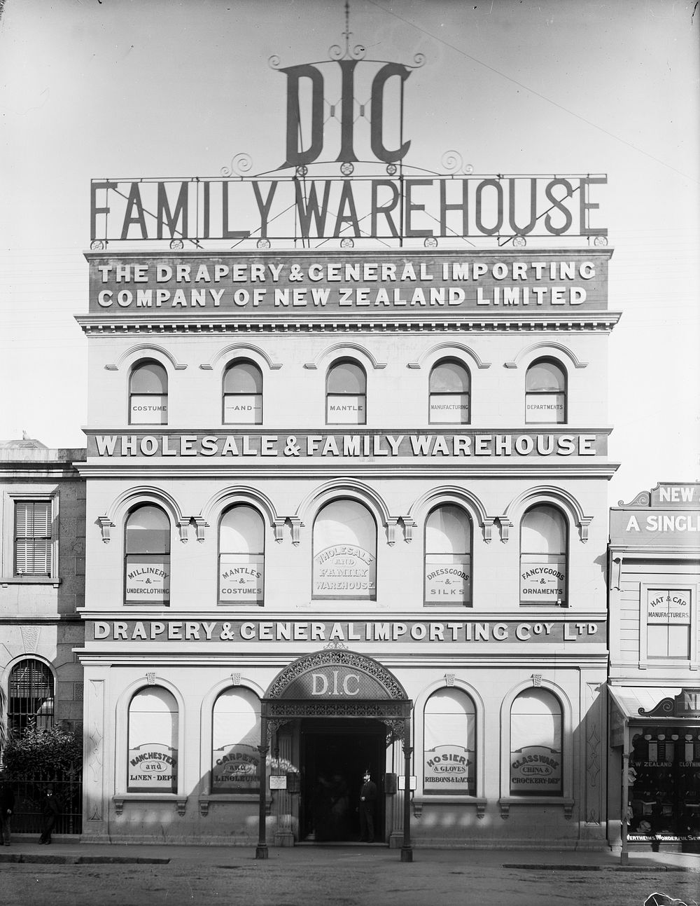 D.I.C. Family Warehouse, Christchurch (circa 1880) by Burton Brothers.