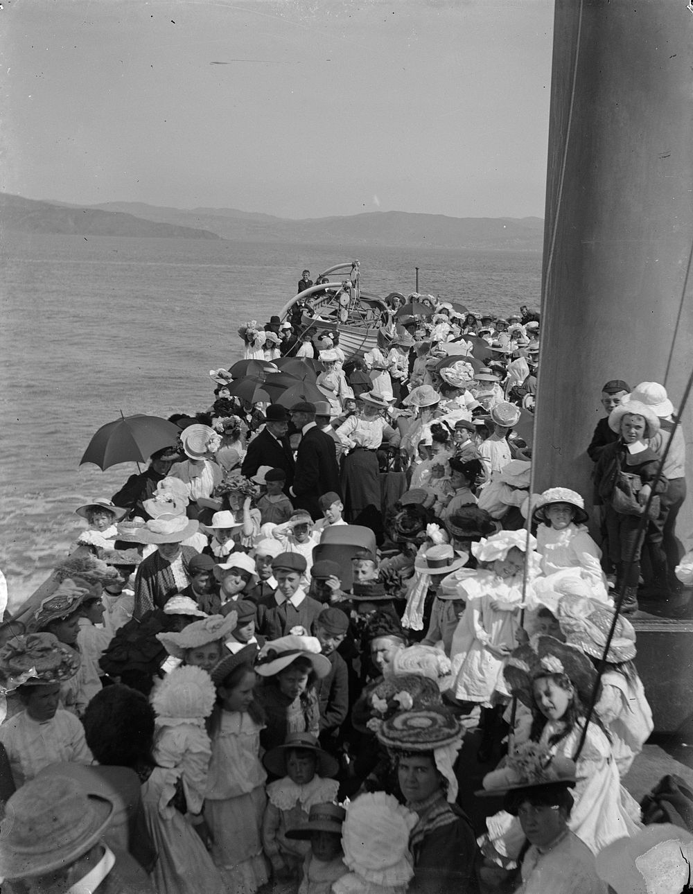 Crowded sea trip (circa 1908) by Fred Brockett.