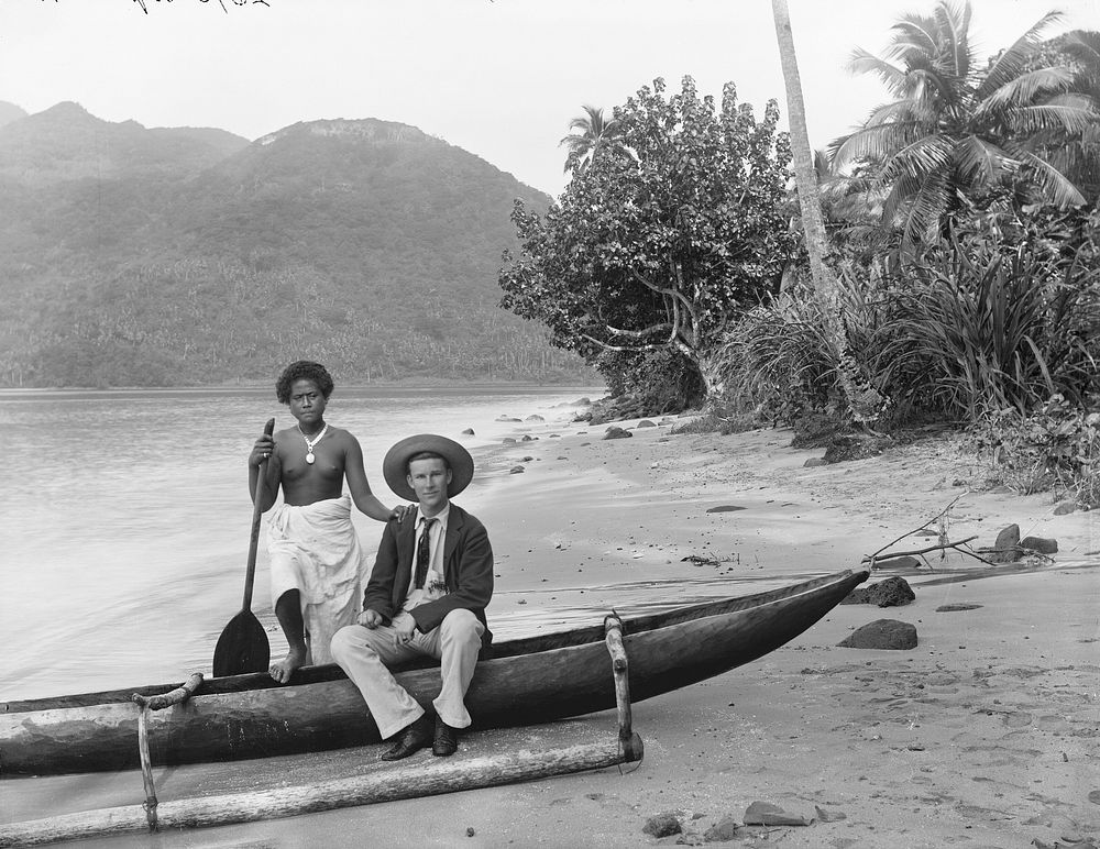 Pango Pango (sic) Harbour, "Sauimatani" & Bloomfield (23 July 1884) by Burton Brothers and Alfred Burton.