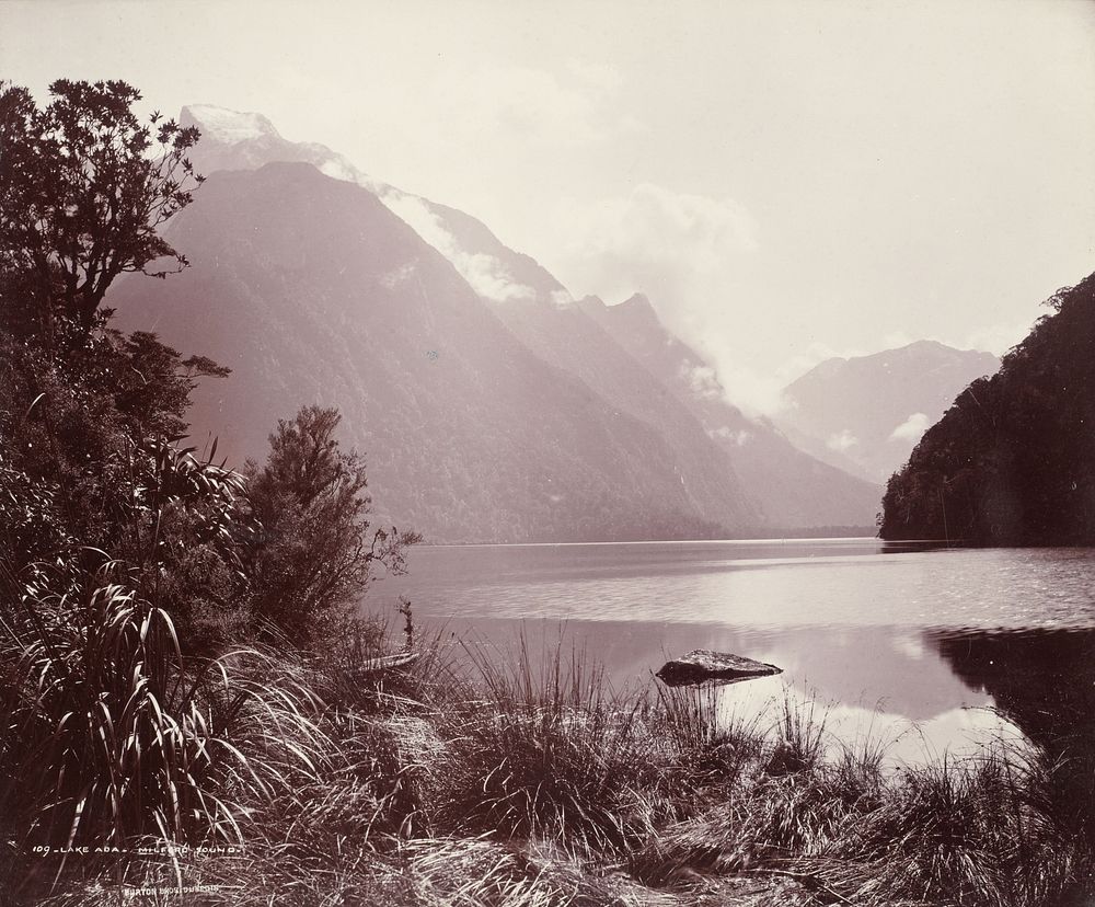 Lake Ada - Milford Sound (1887) by Burton Brothers, Frederick Muir and Muir and Moodie.