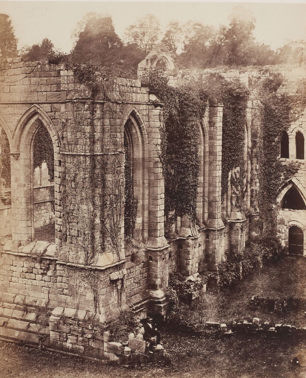 Fountains Abbey, The Refrectory and Kitchen. From the album: A photographic tour among the Abbeys of Yorkshire; 1856; Bell…