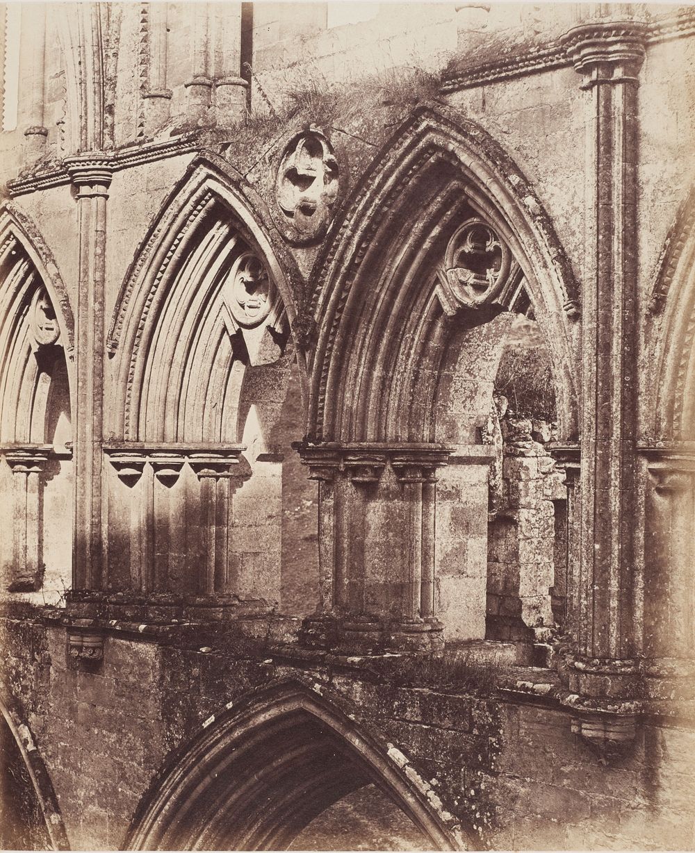 Rivaulx Abbey. The Triforium Arches. From the album: A photographic tour among the Abbeys of Yorkshire; 1856; Bell and Daldy…