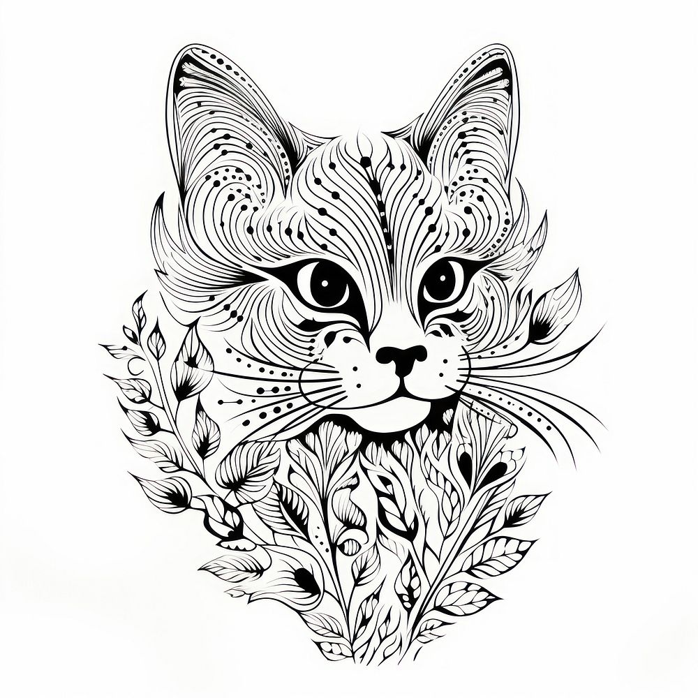 Cat doodle drawing sketch. AI | Premium Photo Illustration - rawpixel