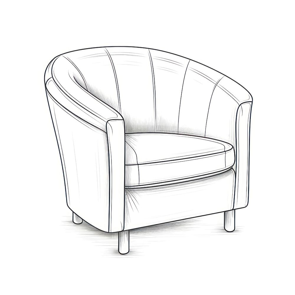 Tub chair furniture armchair sketch. 