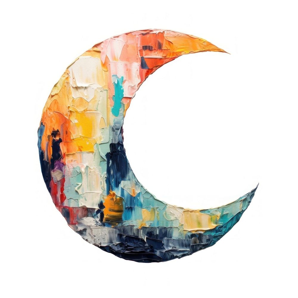 Moon painting shape art. AI generated Image by rawpixel.