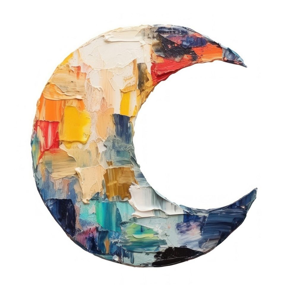 Moon painting shape art. AI generated Image by rawpixel.